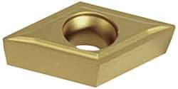 Hertel - DPMT32.52 LF Grade HC210 Carbide Turning Insert - TiN Finish, 55° Diamond, 3/8" Inscr Circle, 5/32" Thick, 1/32" Corner Radius - USA Tool & Supply