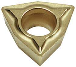 Hertel - WPMT1.51.21 Grade HC210 Carbide Turning Insert - TiN Finish, 80° Trigon, 3/16" Inscr Circle, 5/64" Thick, 1/64" Corner Radius - USA Tool & Supply