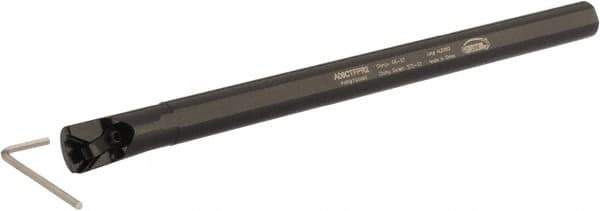 Hertel - 0.6" Min Bore Diam, 8" OAL, 1/2" Shank Diam, A-CTFP Indexable Boring Bar - TP.. Insert, Clamp Holding Method - USA Tool & Supply
