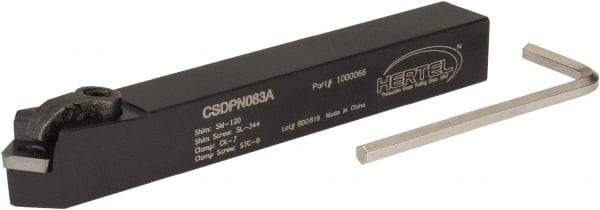 Hertel - CSDP, Neutral Cut, 1/2" Shank Height x 1/2" Shank Width, Positive Rake Indexable Turning Toolholder - 4" OAL, SP.. 322 Insert Compatibility, Series Clamp Type - USA Tool & Supply