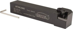Hertel - MTGN, Left Hand Cut, 3° Lead Angle, 1" Shank Height x 1" Shank Width, Negative Rake Indexable Turning Toolholder - 6" OAL, TN..43. Insert Compatibility, Series Multi-Option - USA Tool & Supply
