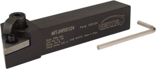Hertel - MTJN, Right Hand Cut, 3° Lead Angle, 3/4" Shank Height x 3/4" Shank Width, Negative Rake Indexable Turning Toolholder - 4-1/2" OAL, TN..43. Insert Compatibility, Series Multi-Option - USA Tool & Supply