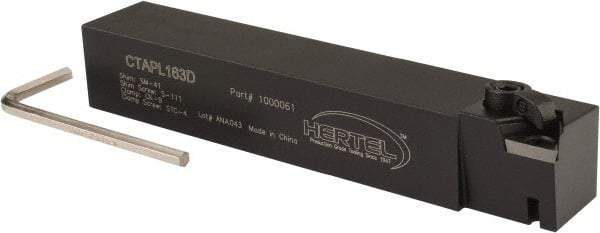 Hertel - CTAP, Left Hand Cut, 3° Lead Angle, 1" Shank Height x 1" Shank Width, Positive Rake Indexable Turning Toolholder - 6" OAL, TP..32 Insert Compatibility, Series Clamp Type - USA Tool & Supply