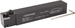 Hertel - CTAP, Right Hand Cut, 3° Lead Angle, 1" Shank Height x 1" Shank Width, Positive Rake Indexable Turning Toolholder - 6" OAL, TP..32 Insert Compatibility, Series Clamp Type - USA Tool & Supply