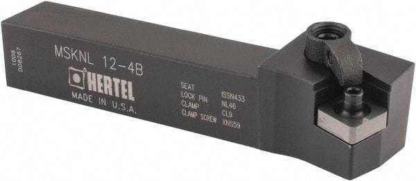 Hertel - MSKN, Left Hand Cut, 15° Lead Angle, 3/4" Shank Height x 3/4" Shank Width, Negative Rake Indexable Turning Toolholder - 4-1/2" OAL, SN..43. Insert Compatibility, Series Multi-Option - USA Tool & Supply