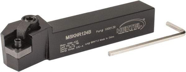Hertel - MSKN, Right Hand Cut, 15° Lead Angle, 3/4" Shank Height x 3/4" Shank Width, Negative Rake Indexable Turning Toolholder - 4-1/2" OAL, SN..43. Insert Compatibility, Series Multi-Option - USA Tool & Supply