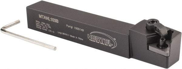 Hertel - MTAN, Left Hand Cut, 3° Lead Angle, 5/8" Shank Height x 5/8" Shank Width, Negative Rake Indexable Turning Toolholder - 4-1/2" OAL, TN..33. Insert Compatibility, Series Multi-Option - USA Tool & Supply