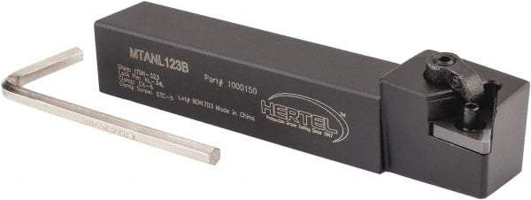 Hertel - MTAN, Left Hand Cut, 3° Lead Angle, 3/4" Shank Height x 3/4" Shank Width, Negative Rake Indexable Turning Toolholder - 4-1/2" OAL, TN..33. Insert Compatibility, Screw or Clamp Holding Method - USA Tool & Supply