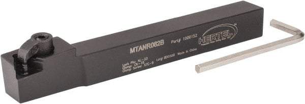 Hertel - MTAN, Right Hand Cut, 3° Lead Angle, 1/2" Shank Height x 1/2" Shank Width, Negative Rake Indexable Turning Toolholder - 4-1/2" OAL, TN..22. Insert Compatibility, Series Multi-Option - USA Tool & Supply