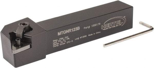 Hertel - MTGN, Right Hand Cut, 3° Lead Angle, 3/4" Shank Height x 3/4" Shank Width, Negative Rake Indexable Turning Toolholder - 4-1/2" OAL, TN..33. Insert Compatibility, Series Multi-Option - USA Tool & Supply