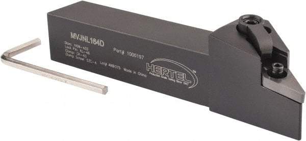Hertel - MVJN, Left Hand Cut, 3° Lead Angle, 1" Shank Height x 1" Shank Width, Negative Rake Indexable Turning Toolholder - 6" OAL, VN..43. Insert Compatibility, Series Multi-Option - USA Tool & Supply