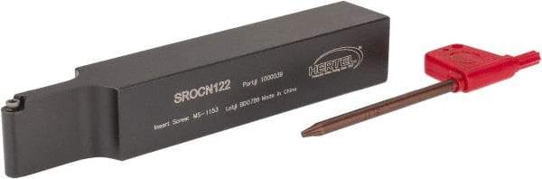 Hertel - SROC, Neutral Cut, 0° Lead Angle, 3/4" Shank Height x 3/4" Shank Width, Neutral Rake Indexable Turning Toolholder - 4-1/2" OAL, RC..21.5. Insert Compatibility, Series Screw-Type - USA Tool & Supply