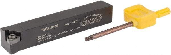 Hertel - SWLC, Right Hand Cut, 5/8" Shank Height x 5/8" Shank Width, Neutral Rake Indexable Turning Toolholder - 4" OAL, WC..32.5. Insert Compatibility, Series Screw-Type - USA Tool & Supply