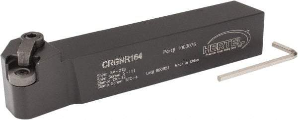 Hertel - CRGN, Right Hand Cut, 8° Lead Angle, 1" Shank Height x 1" Shank Width, Negative Rake Indexable Turning Toolholder - 6" OAL, RN..42 Insert Compatibility, Series Clamp Type - USA Tool & Supply