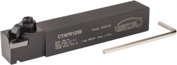Hertel - CTAP, Right Hand Cut, 3° Lead Angle, 3/4" Shank Height x 3/4" Shank Width, Neutral Rake Indexable Turning Toolholder - 4-1/2" OAL, TP..32. Insert Compatibility, Series Clamp Type - USA Tool & Supply