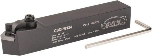 Hertel - CSDP, Neutral Cut, 3/4" Shank Height x 3/4" Shank Width, Positive Rake Indexable Turning Toolholder - 4-1/2" OAL, SP.. 422 Insert Compatibility, Series Clamp Type - USA Tool & Supply