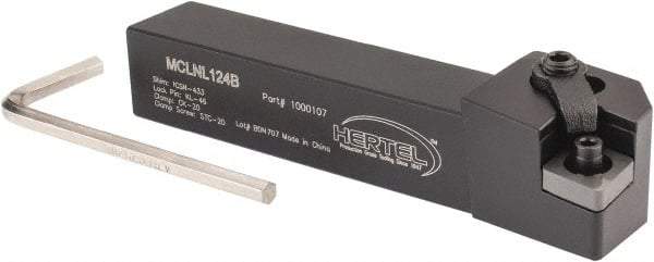 Hertel - MCLN, Left Hand Cut, 5° Lead Angle, 3/4" Shank Height x 3/4" Shank Width, Negative Rake Indexable Turning Toolholder - 4-1/2" OAL, CN..43. Insert Compatibility, Series Multi-Option - USA Tool & Supply