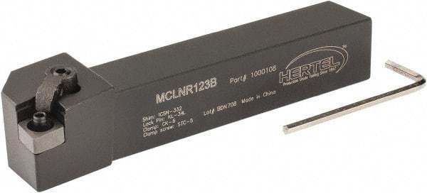 Hertel - MCLN, Right Hand Cut, 5° Lead Angle, 3/4" Shank Height x 3/4" Shank Width, Negative Rake Indexable Turning Toolholder - 4-1/2" OAL, CN..32. Insert Compatibility, Series Multi-Option - USA Tool & Supply