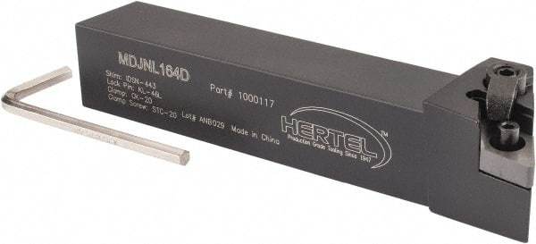 Hertel - MDJN, Left Hand Cut, 3° Lead Angle, 1" Shank Height x 1" Shank Width, Negative Rake Indexable Turning Toolholder - 6" OAL, DN..43. Insert Compatibility, Series Multi-Option - USA Tool & Supply