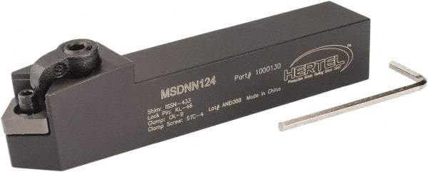 Hertel - MSDN, Neutral Cut, 0° Lead Angle, 3/4" Shank Height x 3/4" Shank Width, Negative Rake Indexable Turning Toolholder - 4-1/2" OAL, SN..43. Insert Compatibility, Series Multi-Option - USA Tool & Supply