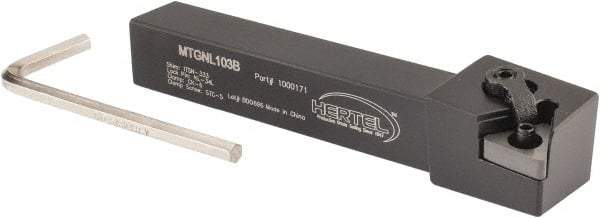 Hertel - MTGN, Left Hand Cut, 3° Lead Angle, 5/8" Shank Height x 5/8" Shank Width, Negative Rake Indexable Turning Toolholder - 4-1/2" OAL, TN..33. Insert Compatibility, Series Multi-Option - USA Tool & Supply