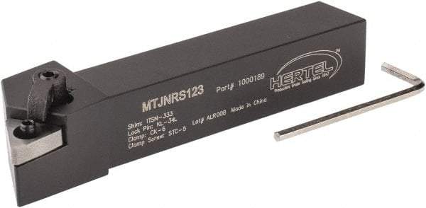 Hertel - MTJN, Right Hand Cut, 3° Lead Angle, 3/4" Shank Height x 3/4" Shank Width, Negative Rake Indexable Turning Toolholder - 4-1/2" OAL, TN..33. Insert Compatibility, Series Multi-Option - USA Tool & Supply