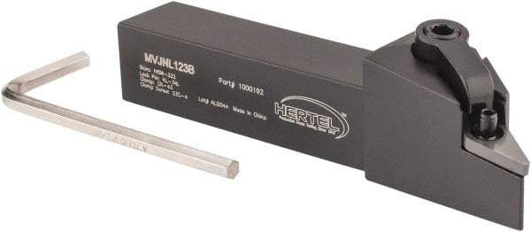 Hertel - MVJN, Left Hand Cut, 3° Lead Angle, 3/4" Shank Height x 3/4" Shank Width, Negative Rake Indexable Turning Toolholder - 4-1/2" OAL, VN..33. Insert Compatibility, Series Multi-Option - USA Tool & Supply