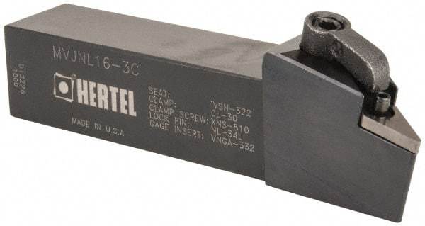 Hertel - MVJN, Left Hand Cut, 3° Lead Angle, 1" Shank Height x 1" Shank Width, Negative Rake Indexable Turning Toolholder - 5" OAL, VN..33. Insert Compatibility, Series Multi-Option - USA Tool & Supply