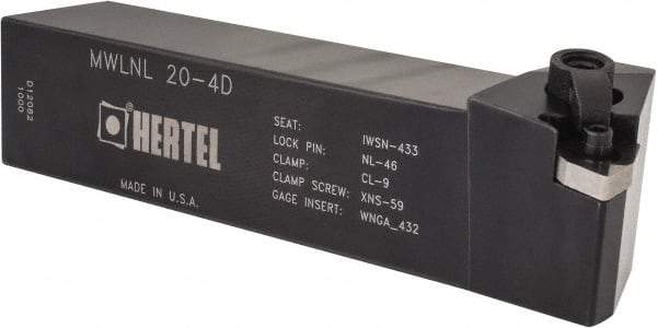 Hertel - MWLN, Left Hand Cut, 5° Lead Angle, 1-1/4" Shank Height x 1-1/4" Shank Width, Negative Rake Indexable Turning Toolholder - 6" OAL, WN..43. Insert Compatibility, Series Multi-Option - USA Tool & Supply