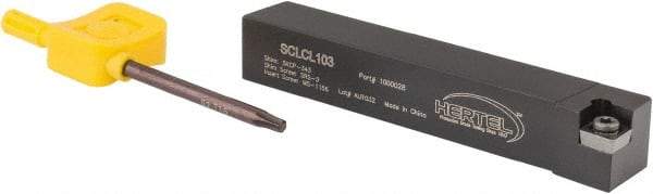 Hertel - SCLC, Left Hand Cut, 5° Lead Angle, 5/8" Shank Height x 5/8" Shank Width, Neutral Rake Indexable Turning Toolholder - 4" OAL, CC..32.5. Insert Compatibility, Series Screw-Type - USA Tool & Supply