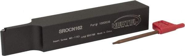 Hertel - SROC, Neutral Cut, 0° Lead Angle, 1" Shank Height x 1" Shank Width, Neutral Rake Indexable Turning Toolholder - 6" OAL, RC..21.5. Insert Compatibility, Series Screw-Type - USA Tool & Supply