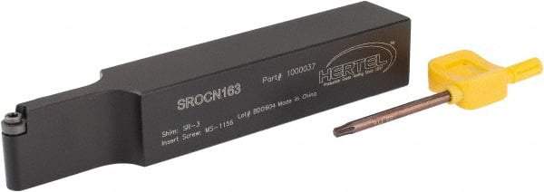Hertel - SROC, Neutral Cut, 0° Lead Angle, 1" Shank Height x 1" Shank Width, Neutral Rake Indexable Turning Toolholder - 6" OAL, RC..32.5. Insert Compatibility, Series Screw-Type - USA Tool & Supply