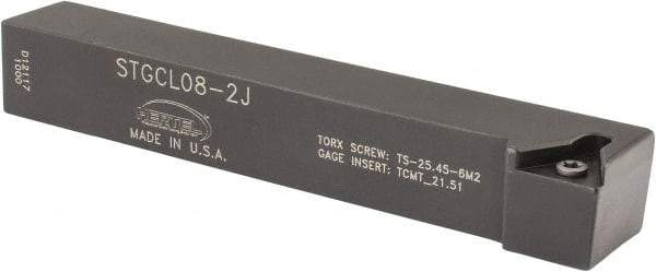 Hertel - STGC, Left Hand Cut, 3° Lead Angle, 1/2" Shank Height x 1/2" Shank Width, Neutral Rake Indexable Turning Toolholder - 3-1/2" OAL, TC..21.5. Insert Compatibility, Series Screw-Type - USA Tool & Supply
