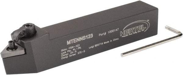 Hertel - MTEN, Neutral Cut, 0° Lead Angle, 3/4" Shank Height x 3/4" Shank Width, Negative Rake Indexable Turning Toolholder - 4-1/2" OAL, TN..33. Insert Compatibility, Series Multi-Option - USA Tool & Supply