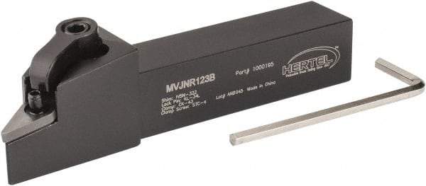 Hertel - MVJN, Right Hand Cut, 3° Lead Angle, 3/4" Shank Height x 3/4" Shank Width, Negative Rake Indexable Turning Toolholder - 4-1/2" OAL, VN..33. Insert Compatibility, Series Multi-Option - USA Tool & Supply