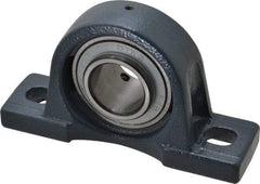 Value Collection - 1-7/16" ID, 3-21/32" OAW x 6-9/16" OAL x 3-21/32" OAH High Temperature Ball Bearing Pillow Block - 3,400 Lb Static Cap, 5,650 Lb Dyn Cap, 5" Btw Mnt Hole Ctrs, 1-7/8" Base-to-Ctr Ht, Cast Iron - USA Tool & Supply