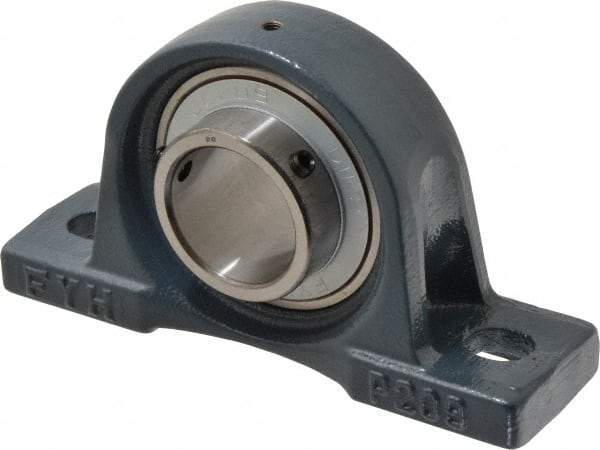 Value Collection - 1-3/4" ID, 4-3/16" OAW x 7-15/32" OAL x 4-3/16" OAH High Temperature Ball Bearing Pillow Block - 4,510 Lb Static Cap, 7,200 Lb Dyn Cap, 5-3/4" Btw Mnt Hole Ctrs, 2-1/8" Base-to-Ctr Ht, Cast Iron - USA Tool & Supply