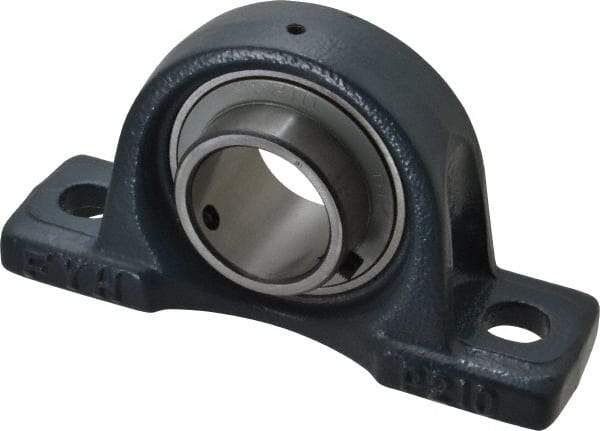 Value Collection - 1-15/16" ID, 4-7/16" OAW x 8-1/8" OAL x 4-7/16" OAH High Temperature Ball Bearing Pillow Block - 5,120 Lb Static Cap, 7,700 Lb Dyn Cap, 6-1/4" Btw Mnt Hole Ctrs, 2-1/4" Base-to-Ctr Ht, Cast Iron - USA Tool & Supply