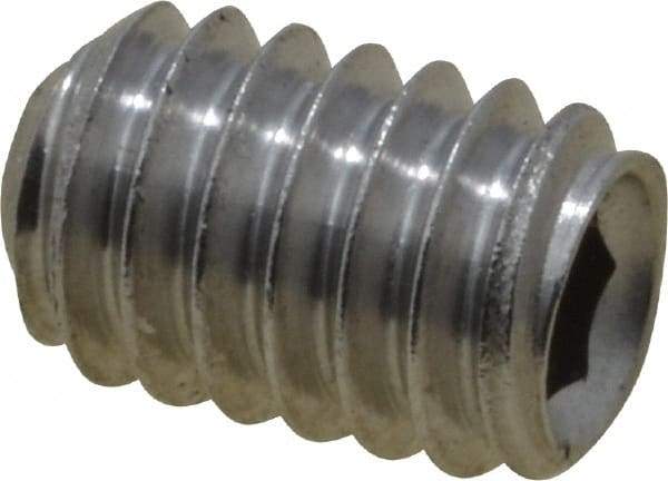 Value Collection - #8-32 UNC, 1/4" OAL, Cup Point Set Screw - Grade 18-8 Stainless Steel, 5/64" Key - USA Tool & Supply