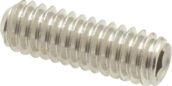 Value Collection - #8-32 UNC, 1/2" OAL, Cup Point Set Screw - Grade 18-8 Stainless Steel, 5/64" Key - USA Tool & Supply