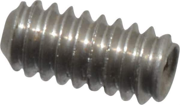 Value Collection - #0-80 UNF, 1/8" OAL, Cup Point Set Screw - Grade 18-8 Stainless Steel, 0.028" Key - USA Tool & Supply
