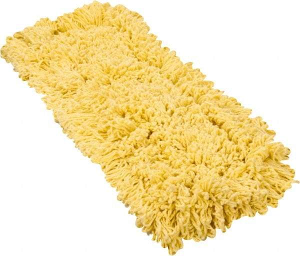 Rubbermaid - 24" Long x 5" Wide Yarn Blend Dust Mop Head - Envelope Connection, Yellow, Looped Head - USA Tool & Supply