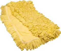 Rubbermaid - 60" Long x 5" Wide Yarn Blend Dust Mop Head - Envelope Connection, Yellow, Looped Head - USA Tool & Supply