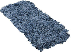 Rubbermaid - 18" Long x 5" Wide Yarn Blend Dust Mop Head - Slip-On/Slip-Through Backing, Blue, Twisted Loop Head - USA Tool & Supply