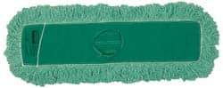 Rubbermaid - 48" Long x 5" Wide Yarn Blend Dust Mop Head - Slip-On/Slip-Through Backing, Green, Twisted Loop Head, Anti-Microbial - USA Tool & Supply