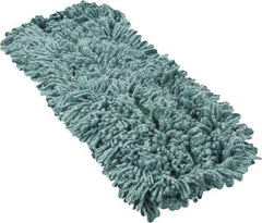 Rubbermaid - 24" Long x 5" Wide Yarn Blend Dust Mop Head - Slip-On/Slip-Through Backing, Green, Twisted Loop Head, Anti-Microbial - USA Tool & Supply