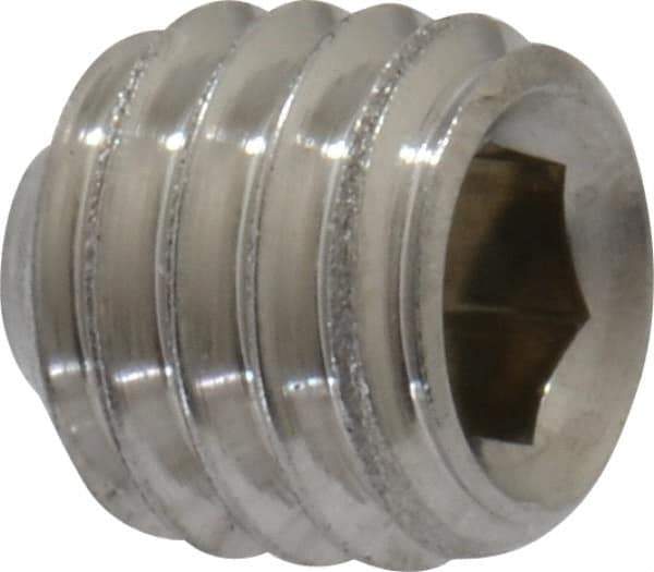 Value Collection - #10-32 UNF, 3/16" OAL, Cup Point Set Screw - Grade 18-8 Stainless Steel, 3/32" Key - USA Tool & Supply