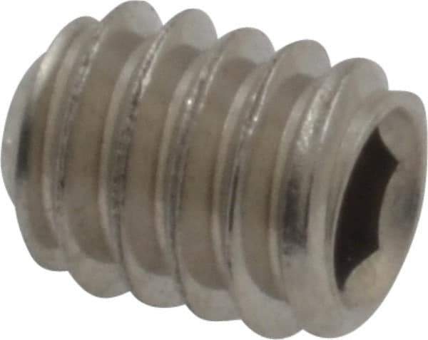 Value Collection - 1/4-20 UNC, 5/16" OAL, Cup Point Set Screw - Grade 18-8 Stainless Steel, 1/8" Key - USA Tool & Supply