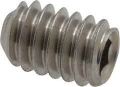 Value Collection - 1/4-20 UNC, 3/8" OAL, Cup Point Set Screw - Grade 18-8 Stainless Steel, 1/8" Key - USA Tool & Supply