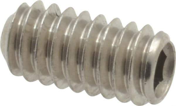 Value Collection - 1/4-20 UNC, 1/2" OAL, Cup Point Set Screw - Grade 18-8 Stainless Steel, 1/8" Key - USA Tool & Supply